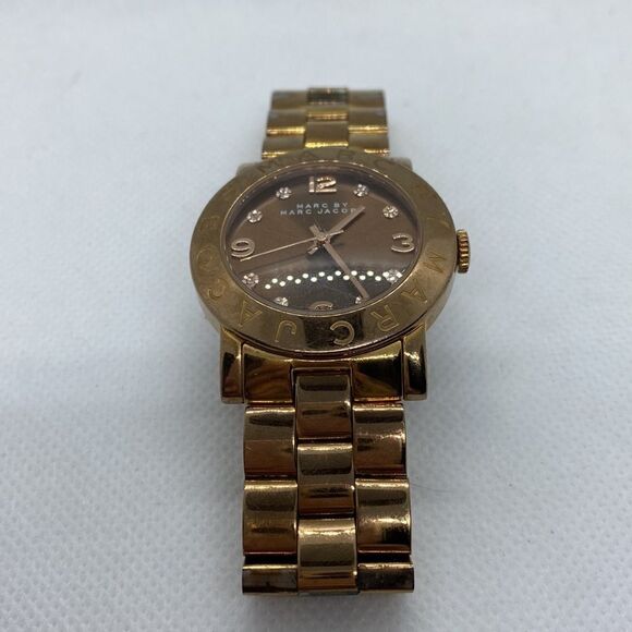 💛 Authentic Marc by Marc Jacobs Amy Brown Crystal Watch - Picture 3 of 5